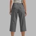 thumbnail image 4 of Comfy Shorts for Women Capris Pants Women Button Closure Casual Workwear Summer Daily Chino Cropped Pants with Pockets Dark Gray XL, 4 of 4