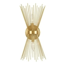 MOOSE Brass 2-Light Vanity Light Mid-Century Modern Starburst Wall Sconce Lamp