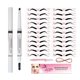 thumbnail image 1 of Plantillas para cejas y lápiz de cejas Kit moldeador de cejas 30 Plantilla de cejas reutilizable con correa y maquinilla de afeitar para cejas Lápiz para cejas resistente al agua Maquillaje de 3 minut, 1 of 5
