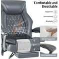 thumbnail image 4 of Massage Office Chair with Heat & Footrest, Ergonomic Reclining Executive Desk Chairs with 6-Point Vibration, PU Leather Computer Chair for Home Office or Gaming, 4 of 14