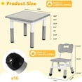 thumbnail image 2 of Arlopu Kids Table and 4 Chairs Set, Height Adjustable & Non-Slip Legs, Toddlers 5pcs Activity Table Set for Daycare, Classroom, Home, Gray, 2 of 9