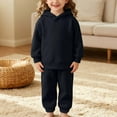thumbnail image 2 of lnmuld Girls Outfits 2 Piece Heavyweight Winter Athletic Set for Boys Cozy Pullover Hooded Sweatshirt and Jogger Pants Casual Play Outfit Solid Color Size:4-5 Years, 2 of 9