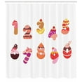 thumbnail image 3 of Number Shower Curtain, Cupcake Cookies Candies Shaped Numbers Sweet Years Happy Birthday Joyful Design, Fabric Bathroom Set with Hooks, 69W X 75L Inches Long, Multicolor, by Ambesonne, 3 of 3