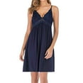 thumbnail image 4 of HUJlwoi Chemise de Nuit Sans Manches pour Femmes en Modal Babydoll Robe de Nuit Douce avec Dentelle Bretelles Réglables Robe d'Été, 4 of 7