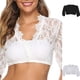 thumbnail image 4 of Jumpingount Mujeres Sexy chaleco encaje decorativo manga corta erótico hogar Hotel Night Club Bar fiesta señoras Stripper ropa interior Prendas para la parte del cuerpo Blanco METRO, 4 of 6