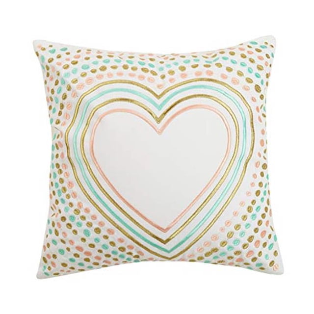 Peking Handicraft 24JOY04C18SQ Coussin Brodé Cœurs Complets 18 x 18 Po, Multicolore