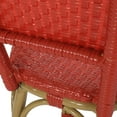 thumbnail image 5 of Cotterell Outdoor French Wicker and Aluminum 29.5 Inch Barstools, Set of 4, Red and Bamboo Finish, 5 of 8