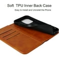 thumbnail image 5 of for iPhone 14 Pro Max Wallet Folio Phone Case with Card Holder 6.7",Premium PU Leather Magnetic Full Protection Shockproof Phone Case for Women & Men for iPhone 14 Pro Max 5G 2022 -Khaki+Brown, 5 of 13