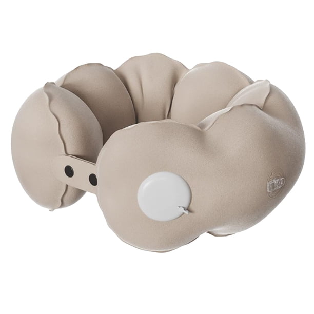 Pisexur Batería de cocina Almohada inflable en forma de U de Cloud Press, almohada de viaje portátil de bolsillo de TPU, almohada para el cuello en avión para la cocina del hogar