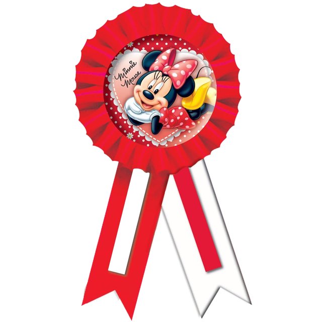 Disney - Cinta de Premio Minnie Mouse - Pack de 6 (Rojo, Blanco)