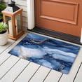 thumbnail image 5 of Marble Texture Gradient Washable Small Entryway Area Rugs 2'x3', Blue Gold Gradient Low Pile Throw Rug Non-Slip Sturdy Edge Binding Carpet for Front Door Floor Room Entry, 5 of 9