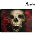 thumbnail image 3 of GZHJMY Sugar Skull Area Rug 2'x3', Skull and Blood on The Vintage Background Polyester Area Rug Mat for Living Dining Dorm Room Bedroom Home Decorative, 3 of 6