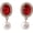 XHEJ256-Red, variant on Gold Plated Rhinestone Crystal Simulated Pearl Clip-on Drop Earrings
