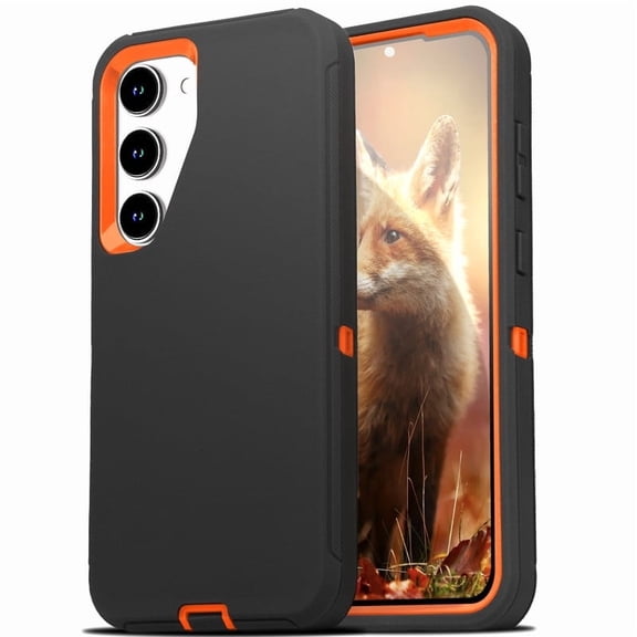 For Samsung Galaxy S24 / Galaxy S25 Case Shockproof Dust / Drop proof Heavy Duty Rugged Protectie Cover 3 in 1 Layers Case For Galaxy S24 S25 6.2'' Orange