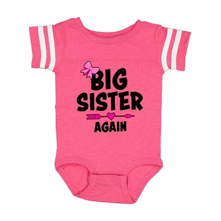 

Inktastic Big Sister Again with Bow and Arrow Gift Baby Girl Bodysuit