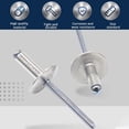 thumbnail image 3 of GFDYREE 50pcs 3/16 x 3/4 Inch (4.8 x 20 x 16 mm) Flange Aluminum Blind Rivet Set, Fastener Nails Pop Rivets Assortment Kit, 3 of 7