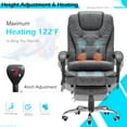 thumbnail image 6 of AECOJOY 7 Points Massage Executive Office Chair with Heat Function, Home Office Chair Reclining Desk Chair PU Leather Massage Office Chair w/Footrest, Grey, 6 of 9
