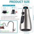 thumbnail image 2 of LAICAIW Kitchen Faucet Pull Down Sprayer Replacement Part Faucet Spray Head Nozzle 3-Function Brushed Nickel(NOT Compatible with Moen, Kohler), 2 of 7