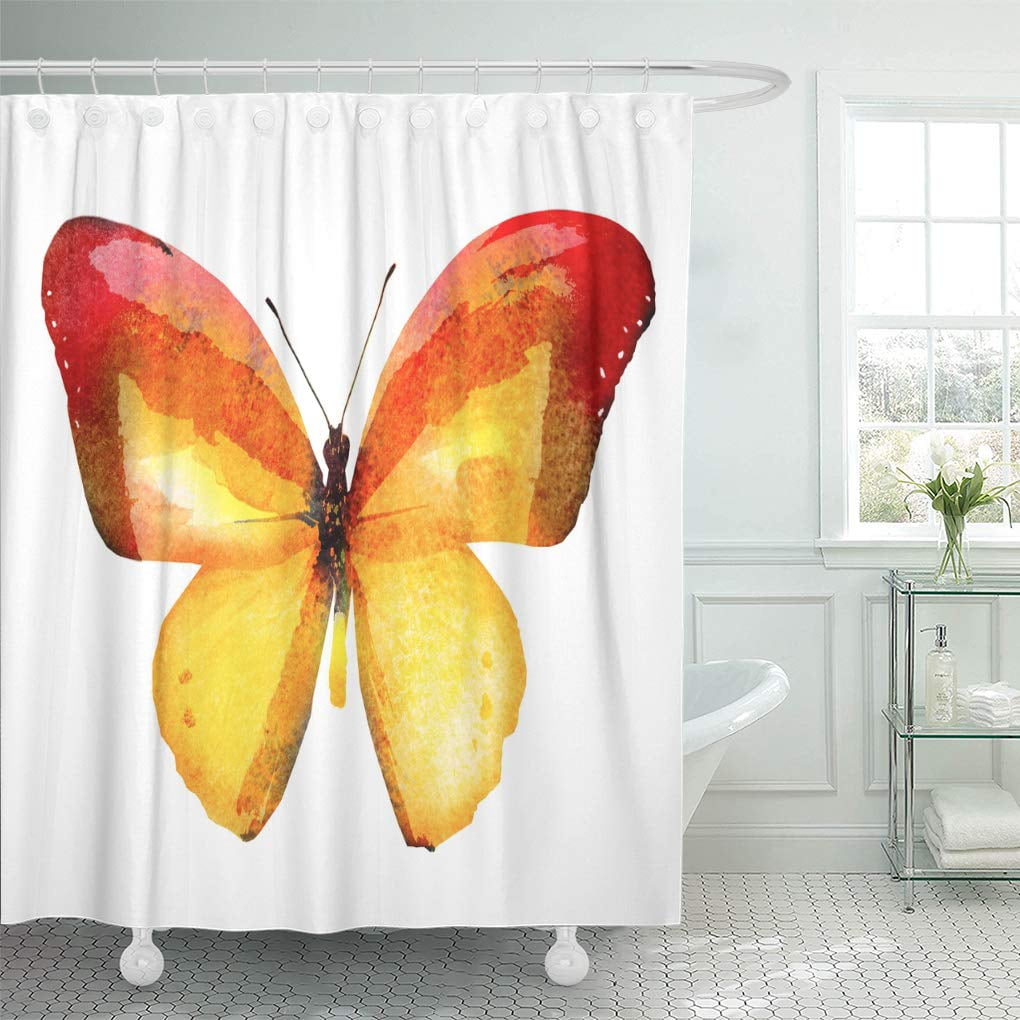 Ksadk Yellow Beauty Watercolor Butterfly White Blue Big Black