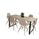 thumbnail image 3 of CASA FERRO Mesa de comedor moderno para 6 personas, patas de acero, superficie de MDF tipo nogal - Acero Negro, MDF color Nogal. (SIN SILLAS) CASA FERRO Mesa de Comedor estilo Industrial, 3 of 4