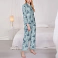 thumbnail image 3 of Balery Cute Hippopotamus Conjunto de Pijama con Estampado para Mujer, Conjunto de Dos Piezas con Manga Larga, Ropa de Dormir Suave con Bolsillos, Pijamas Cómodos-Large, 3 of 7