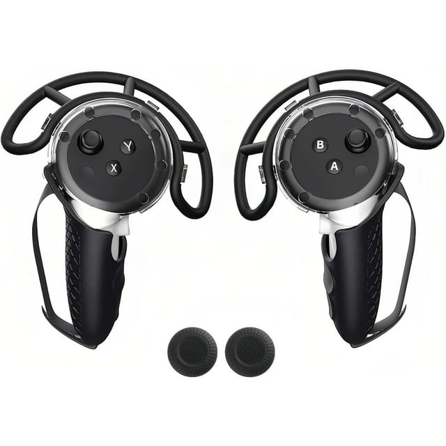 Protective Case For Meta Quest 3 Controller, VR Game Controller Anti-collision Accessory With 1 Pair Of Thumb Grip Caps