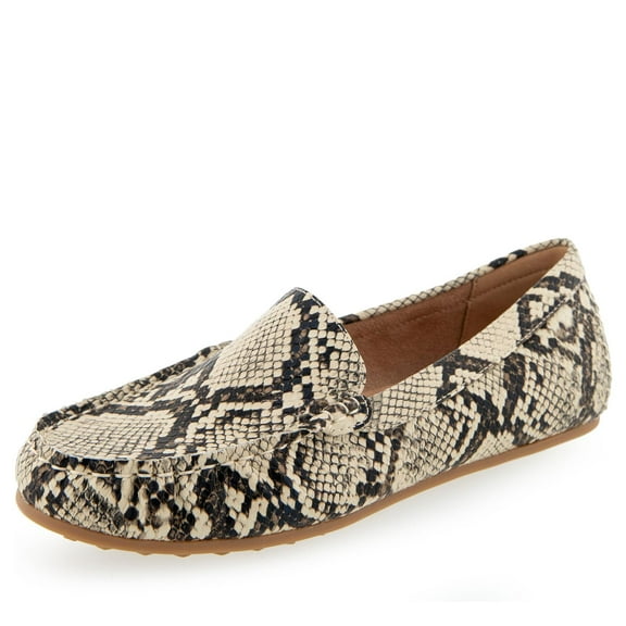 Aerosoles Women's Over Drive Loafer Shoes 8.5 Wide Snake Print Driving Style