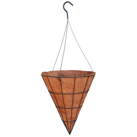 Topiary Art Works 14" Cone Shaped Grower Hanging Basket (ST) with Liner and Rigid Hanger
