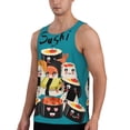 thumbnail image 2 of Gaeub I Love Sushi Men's Athletic Tank Top, Workout Sleeveless Shirts, Running Tank Tops for Gym, Running, Training - XX-Large, 2 of 9