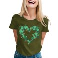 thumbnail image 1 of LUOGENLI T-shirts pour Femmes 2024 Mode Féminine Imprimé Saint-Patrick Col Rond Manches Courtes Haut Décontracté T-shirts (5) T-shirts Graphiques Vintage Saint-Patrick Vert Armée TTG, 1 of 5