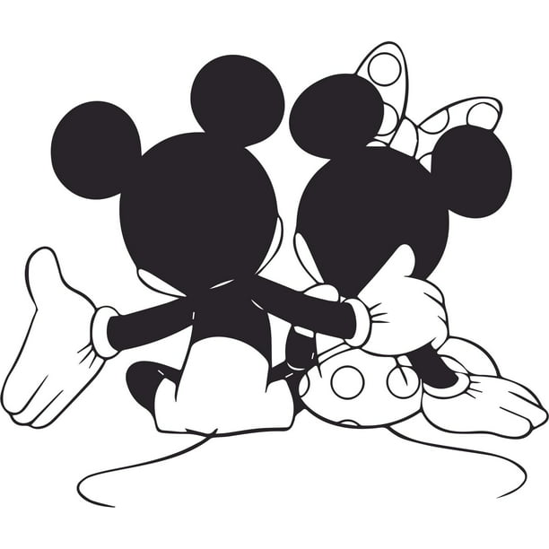 Mickey and Minnie Mouse Sitting Customized Name Wall Decal - Custom ...