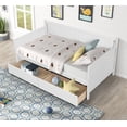 thumbnail image 3 of Daybed with Storage Drawers, Indoor Outdoor Twin Size Sofa Day Bed Frame for Bedroom Living Room, White 78.3x42.3x39.7inch, 3 of 8