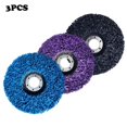 thumbnail image 1 of 3pcs 4-1/2 "X 7/8" Noir/bleu/violet Disques de Bande de Roue de Stripping pour les Meuleuses d'Angle Propre, 1 of 8