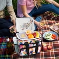 thumbnail image 5 of FORMRS Insulated Cooler Bag 24 Cans Capacity Soft Leakproof Lunch Box with Side Pockets, White Colorful Circles, 5 of 7