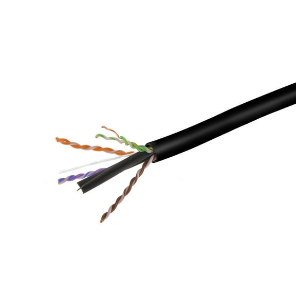Monoprice Cat6 Plenum Bulk Cable - 500 Feet - Black | UL, Solid, 550MHz, UTP, CMP, Bare Copper, 10G, 23AWG (TAA), For Server Applications, Cloud Computing, Video Surveillance