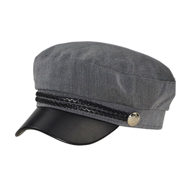 FemaleCaptainHat Peaked Cap Fashion British StyleRetro Multicolor Keep Warm Soft Comfortable Skin-Friendly Sweat-Absorbing Grey Cotton