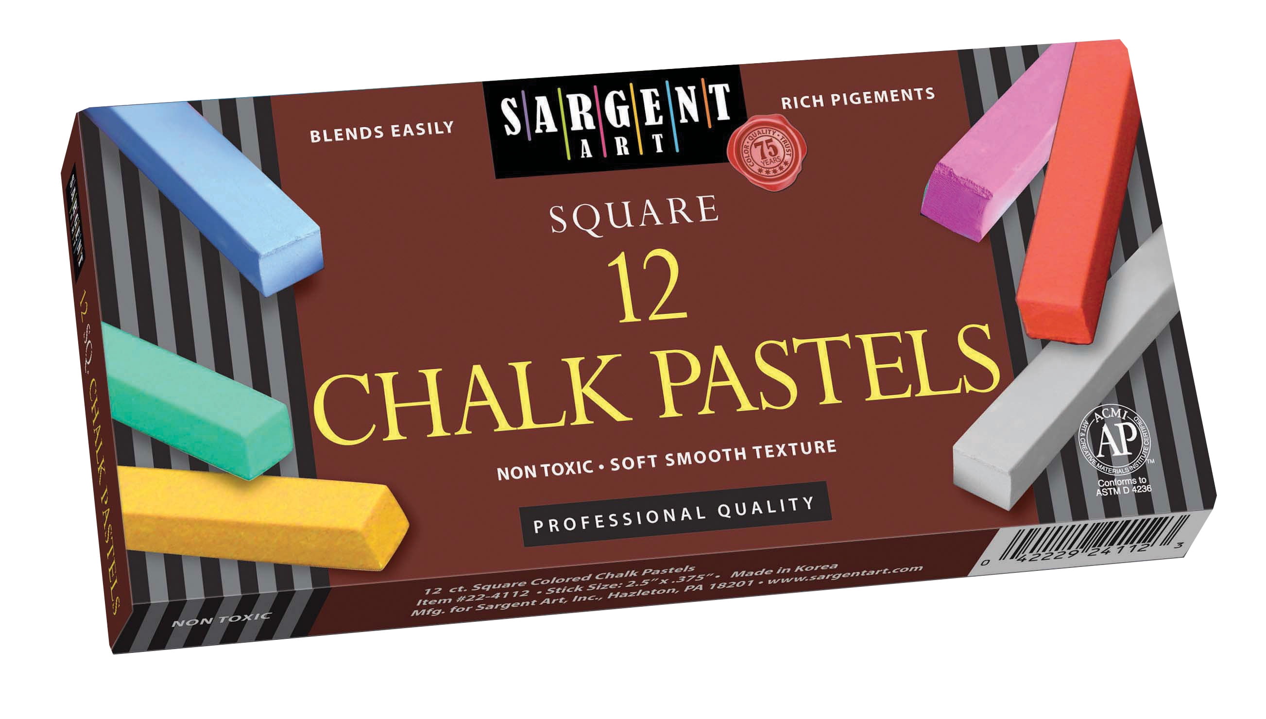 Sargent Art Square Chalk Pastel Set, 12 Piece - Walmart.com