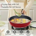 thumbnail image 4 of Nonstick Skillet with Lid, 11In/5Qt Aluminum Deep Frying Pan with Lid and Heat Indicator, Anti Scratch and Anti Stain Deep Saute Pan, Induction Compatible, 4 of 5