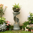 thumbnail image 3 of Roman Column Waterfall Fountain with Lights, Freestanding Outdoor Indoor Garden Fountains, Patio, Home Decorative Water Feature, 32"H Backyard Waterfall, Resin European Style Fountain, Beige, 3 of 3