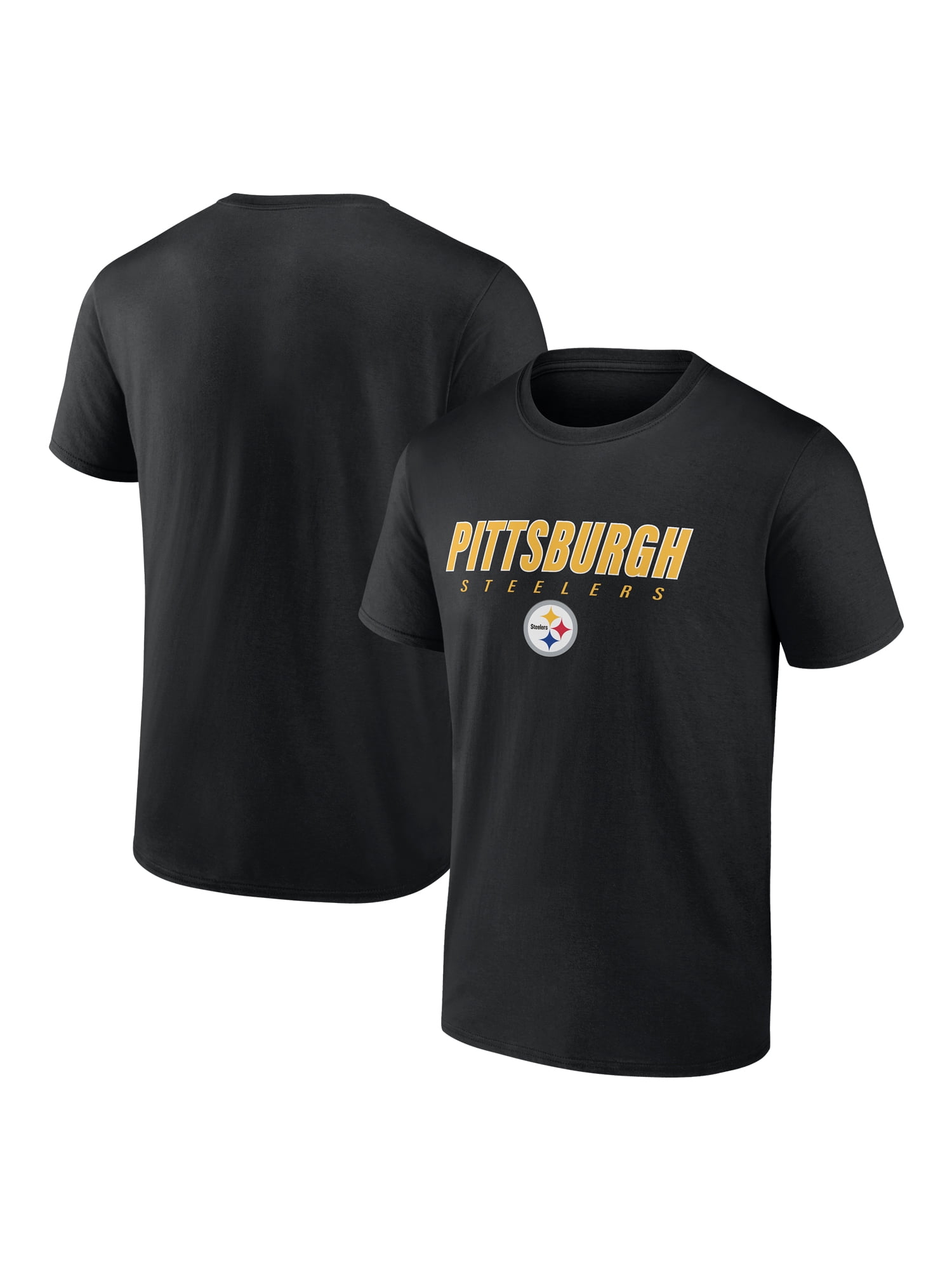 NFL Pittsburgh Steelers Men's Cotton Black Short Sleeve T-Shirt