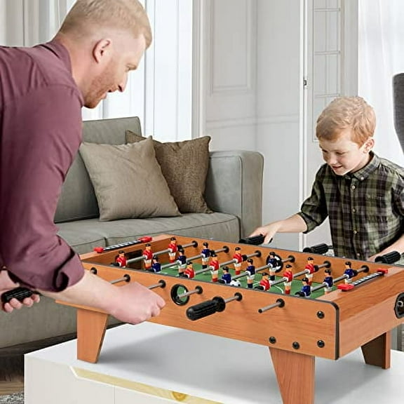 Giantex 27" Foosball Table, Easily Assemble Wooden Soccer Game Table Top w/Footballs, Indoor Table Soccer Set for Arcades, Game Room, Bars, Parties, Family Night