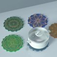 thumbnail image 3 of Moule en Silicone Réutilisable Transparent Motif Mandala Plateau de sous-Verre pour Débutants Artistes, 3 of 6