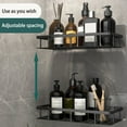 thumbnail image 4 of Bathroom Shelf No Drilling Wall Mounted Shelf Toilet Shampoo Storage Rack Cosmetic Shelf Bathroom Accessories Bathroom Organizer (golden 2 Square), 4 of 7
