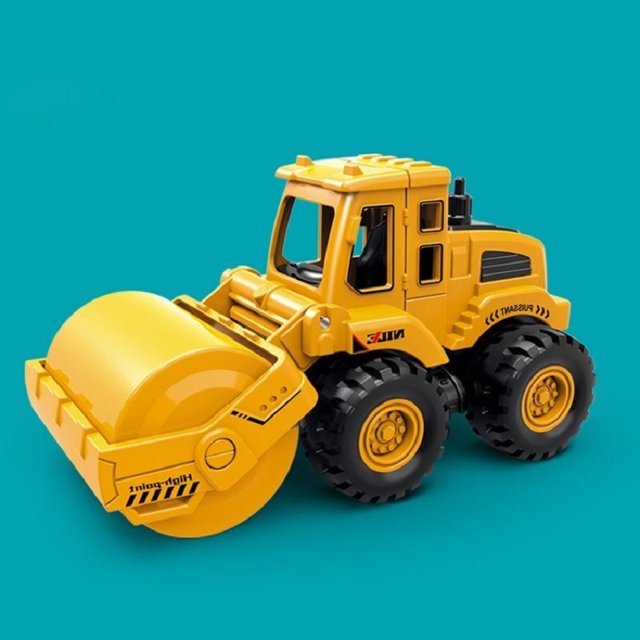 Jouets de Véhicules de Chantier Simulation, Véhicules Inertiels, Excavatrices, bulldozers, Rouleaux Roulants, machines à Griffes, Adaptés comme Cadeaux Rouleau Roulant