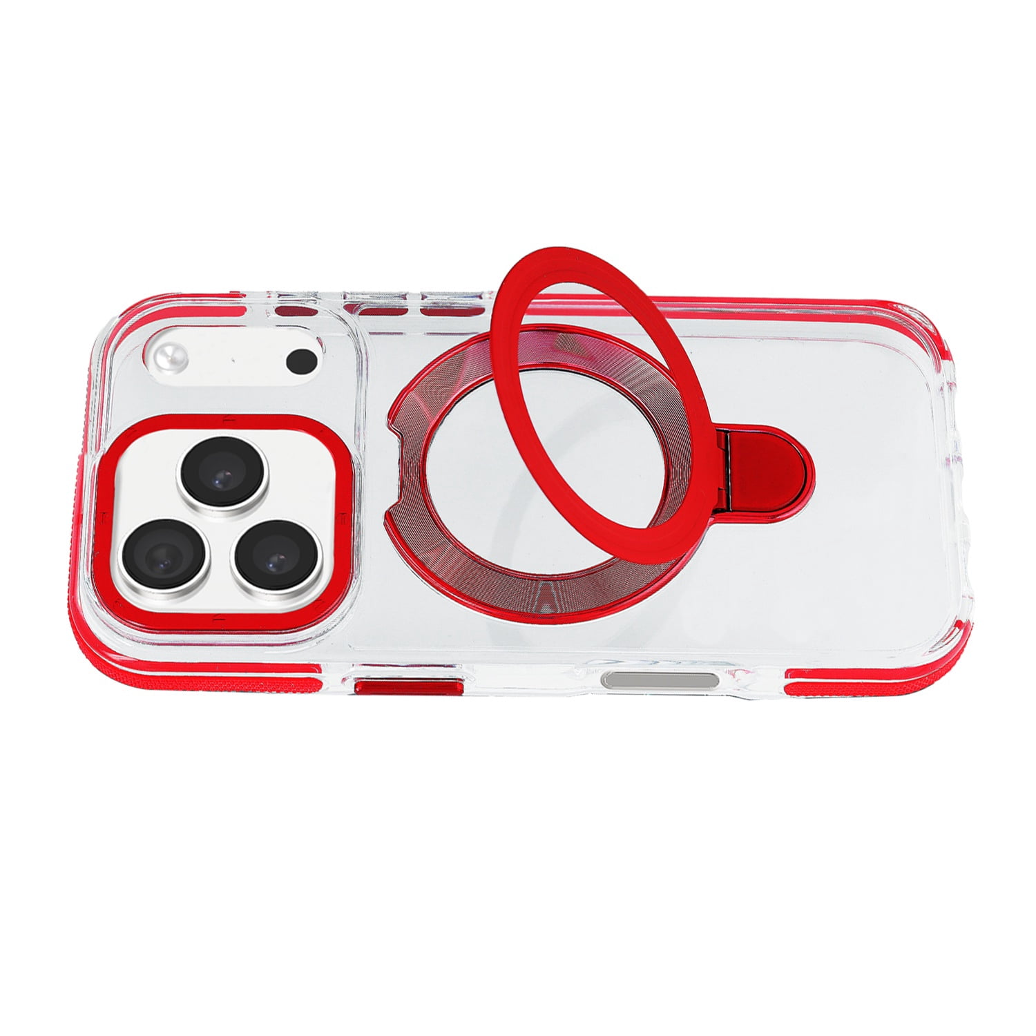 Clear Back Cover with Wireless Charging Support for iPhone 17 Pro Max - Red