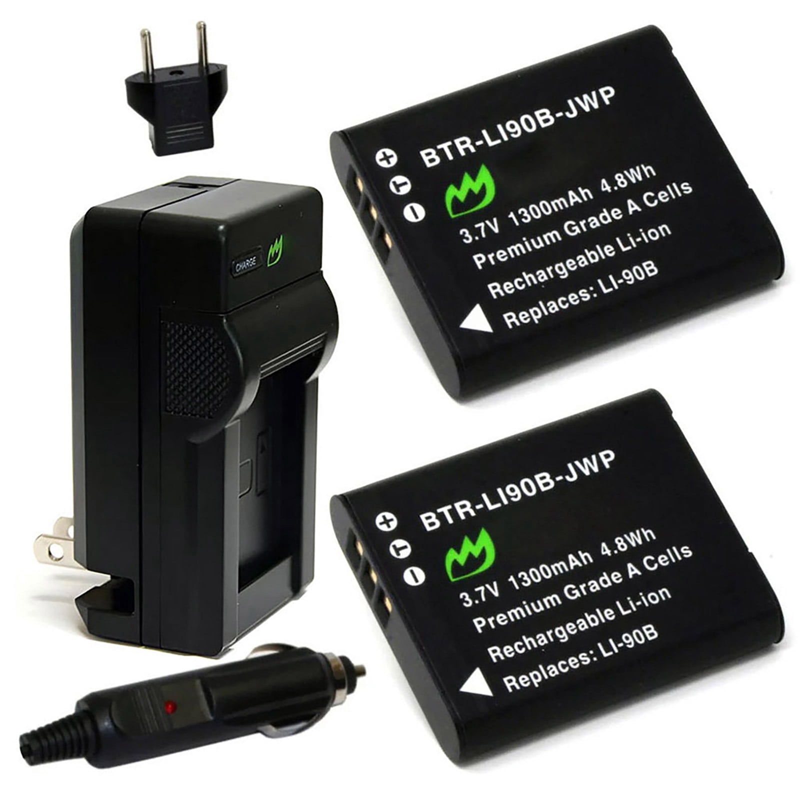 Replacement for Olympus Tough 8000 Battery (2-Pack, 1200mAh) and