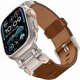 thumbnail image 1 of Chenchen Leather Bands for Apple Watch Band Ultra 3/2/1 Band Ultra 49mm Series 11 10 46mm 45mm 44mm 42mm SE 3/2/1 9 8 7 6 5 4 3 2 1 Men, Genuine Leather Rugged Metal Connector Apple iWatch Sport Bands, 1 of 1