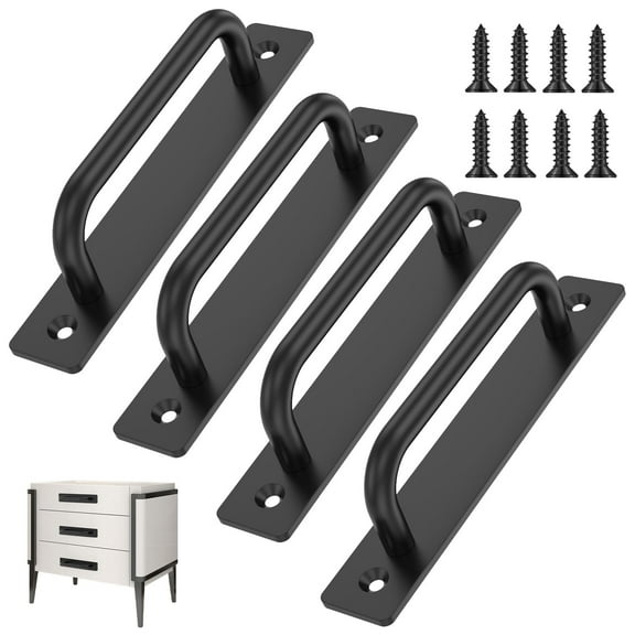 Grusce 4 Pack Barn Door Handles, 5.8 inch Gate Handle Sliding Door Handles, Modern Door Pulls Handle, Aluminium Alloy Sliding Door Handle for Bifold Door, Kitchen, Cabinet, Closet, Garage Shed