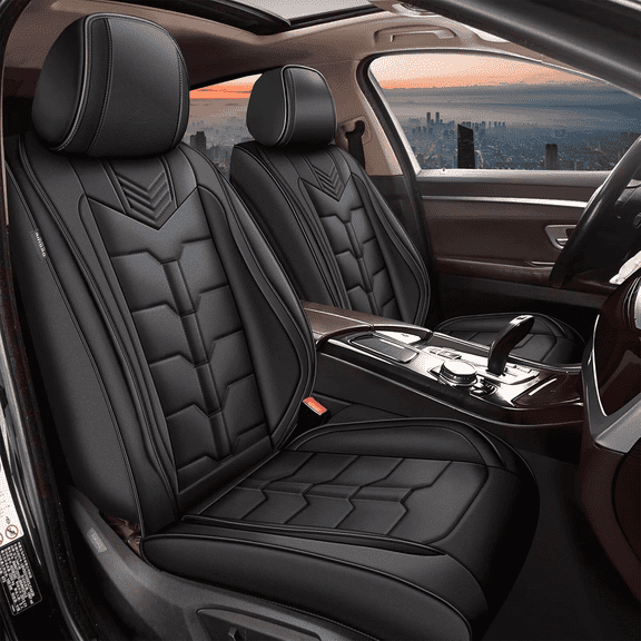 DIKSOAKR Full Set Car Seat Covers Fit fo Chevrolet Chevy Cobalt 2005-2010 Faux Leather Seat Cover 2 Rows 5 Seats Waterproof Seat Cushion Protector (BLACK)
