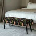 thumbnail image 2 of FUIALDOLG Christmas Tree Print Dining Bench Cover Xmas Decorations Stretch Bench Seat Slipcover with Elastic Band Rectangle Chair Cover for Home Living Room, 2 of 7